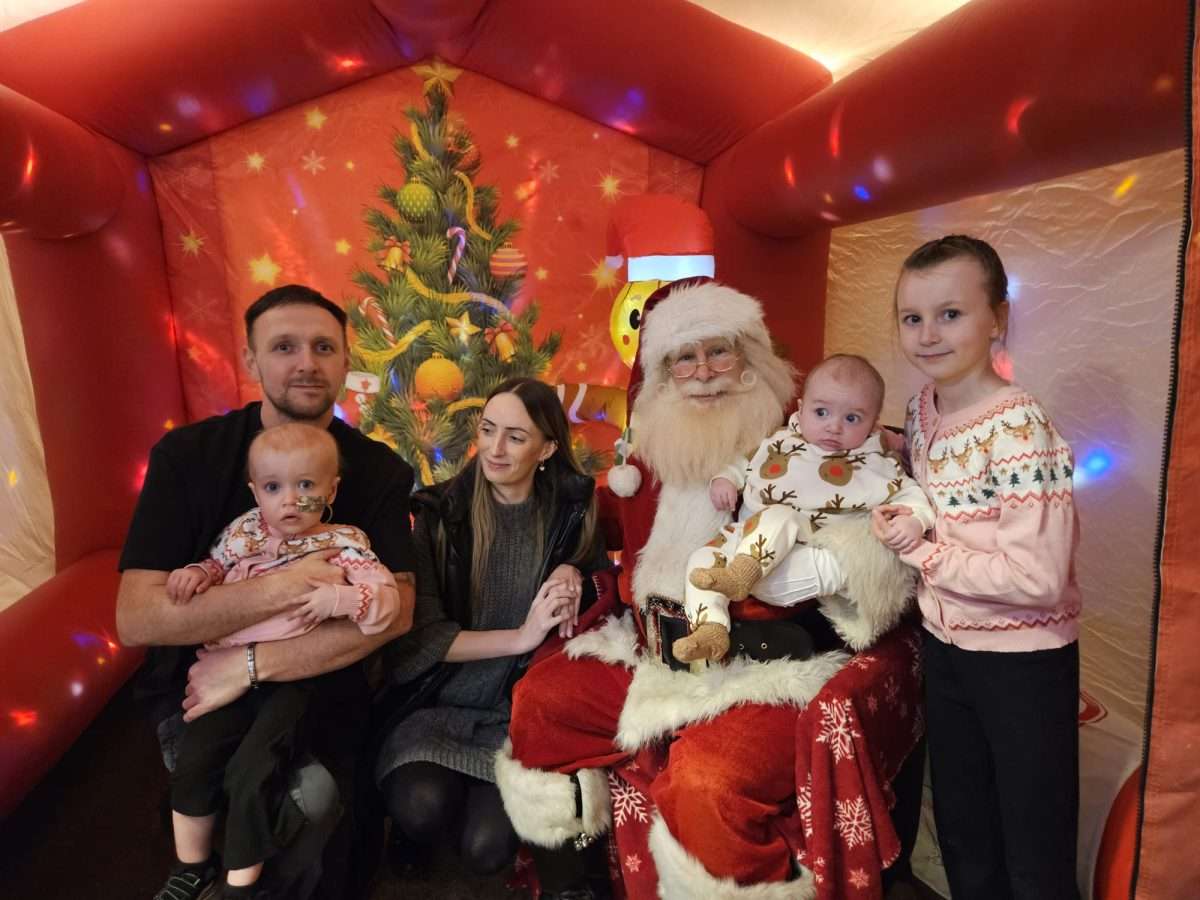 Family with santa
